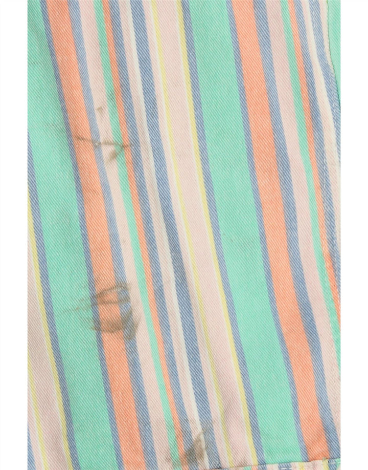 MISSGUIDED Womens Oversized Denim Jacket UK 8 Small Multicoloured Striped Vintage Missguided and Second-Hand Missguided from Messina Hembry 