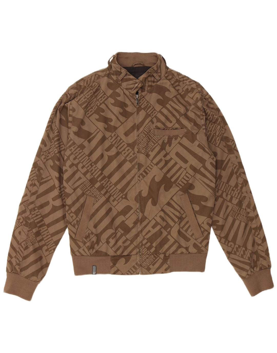BILLABONG Herre grafisk bomberjakke UK 36 Lille brun polyester