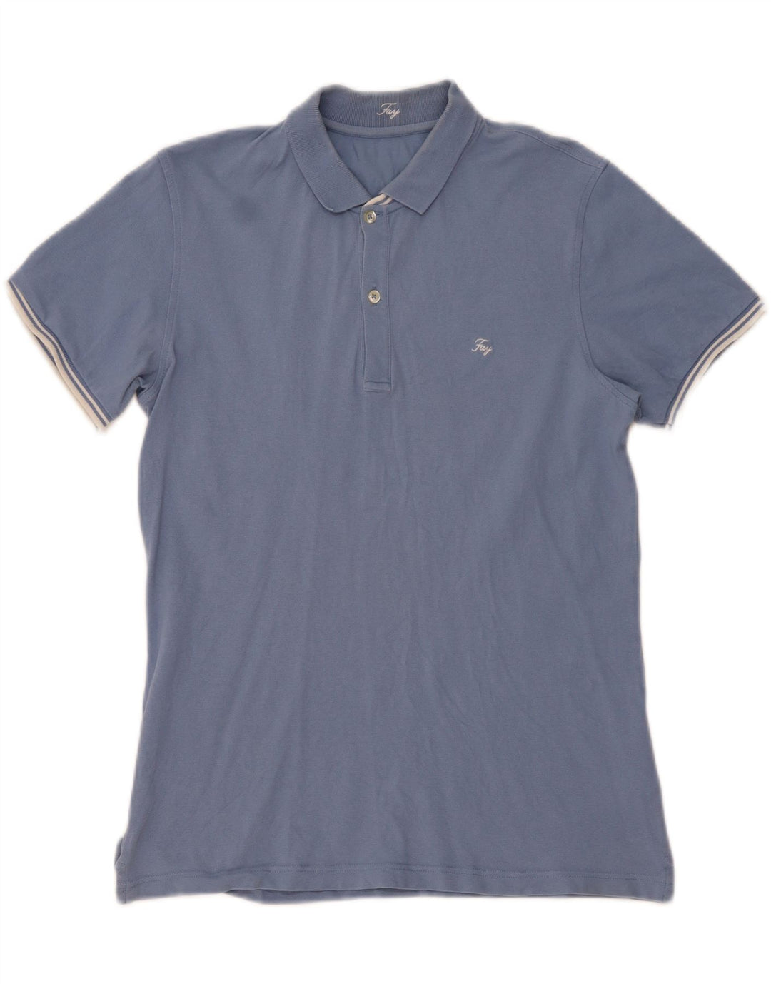 Fay Mens Polo Shirt Large Blue Cotton