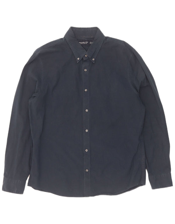 Camisa masculina Abercrombie & Fitch XL azul marinho algodão