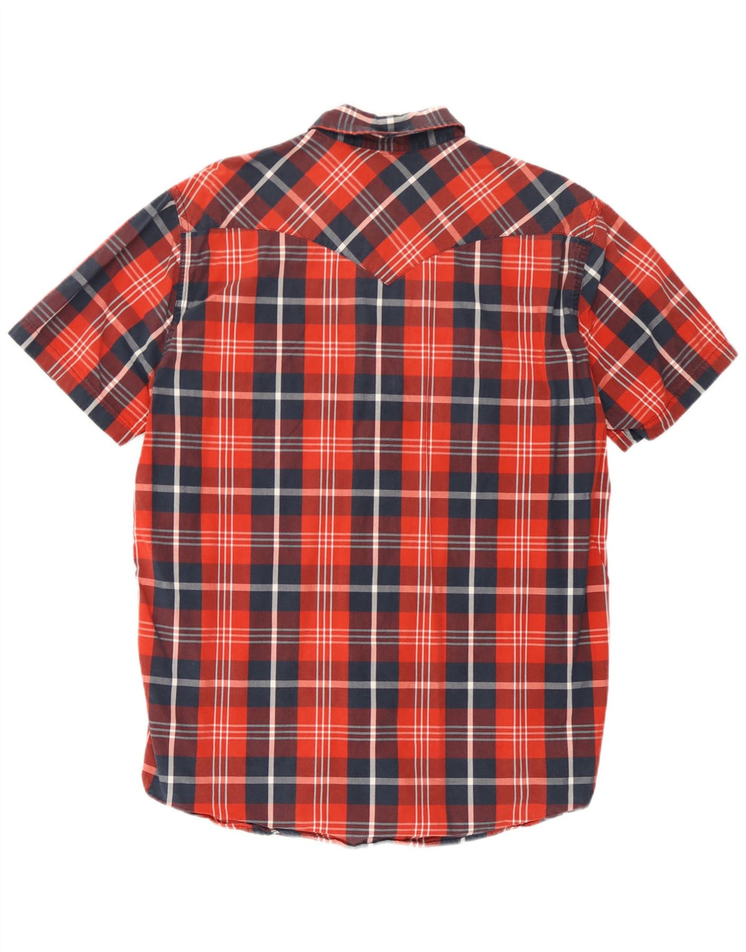 Levi's Mens Short Sleeve Shirt Large Red Check Cotton