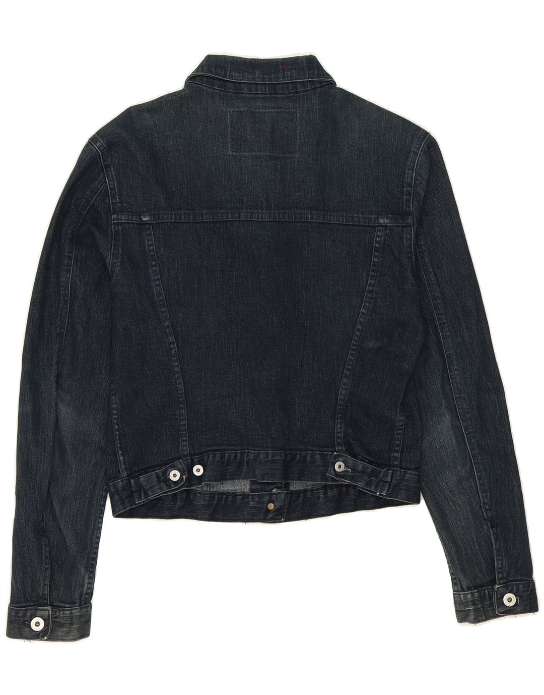 MET Womens Denim Jacket UK 16 Large Navy Blue Cotton Vintage MET and Second-Hand MET from Messina Hembry 