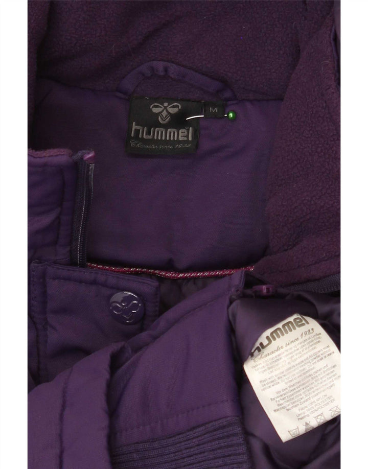 Hummel Womens Hooded Padded Jacket UK 14 Medium Purple Nylon