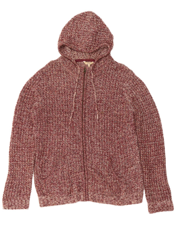 Fat Face Cardigan à capuche pour femme UK 16 Large Bordeaux moucheté