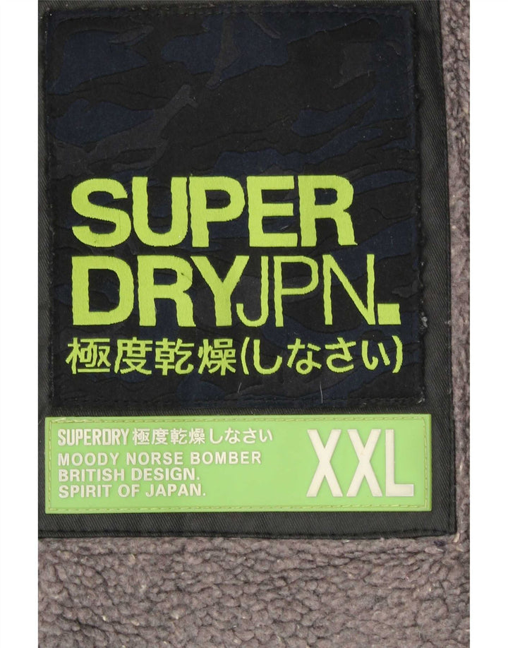 Superdry Mens Waxed Cotton Jacket UK 44 2XL Black