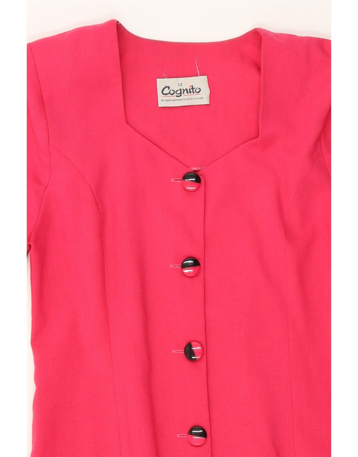 VINTAGE Womens Shirt Dress UK 12 Medium Pink Polyester Vintage Vintage and Second-Hand Vintage from Messina Hembry 