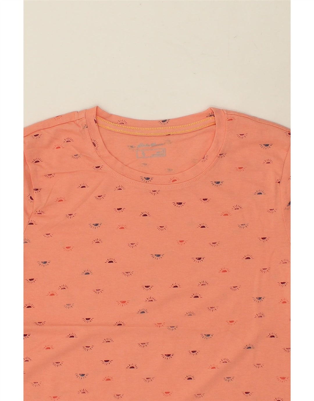 EDDIE BAUER Womens Graphic T-Shirt Top UK 10 Small Orange Cotton | Vintage Eddie Bauer | Thrift | Second-Hand Eddie Bauer | Used Clothing | Messina Hembry 