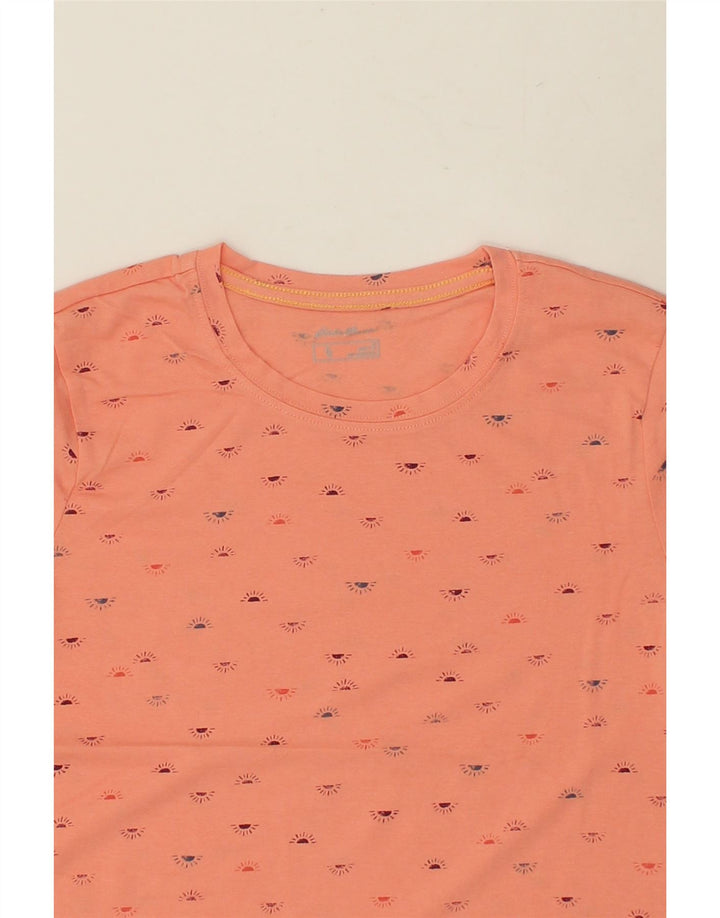 EDDIE BAUER Womens Graphic T-Shirt Top UK 10 Small Orange Cotton | Vintage Eddie Bauer | Thrift | Second-Hand Eddie Bauer | Used Clothing | Messina Hembry 