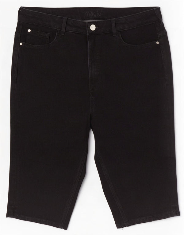 Marks & Spencer Damskie Bermudy Denim Spodenki UK 16 Duże W32 Czarne Bawełniane