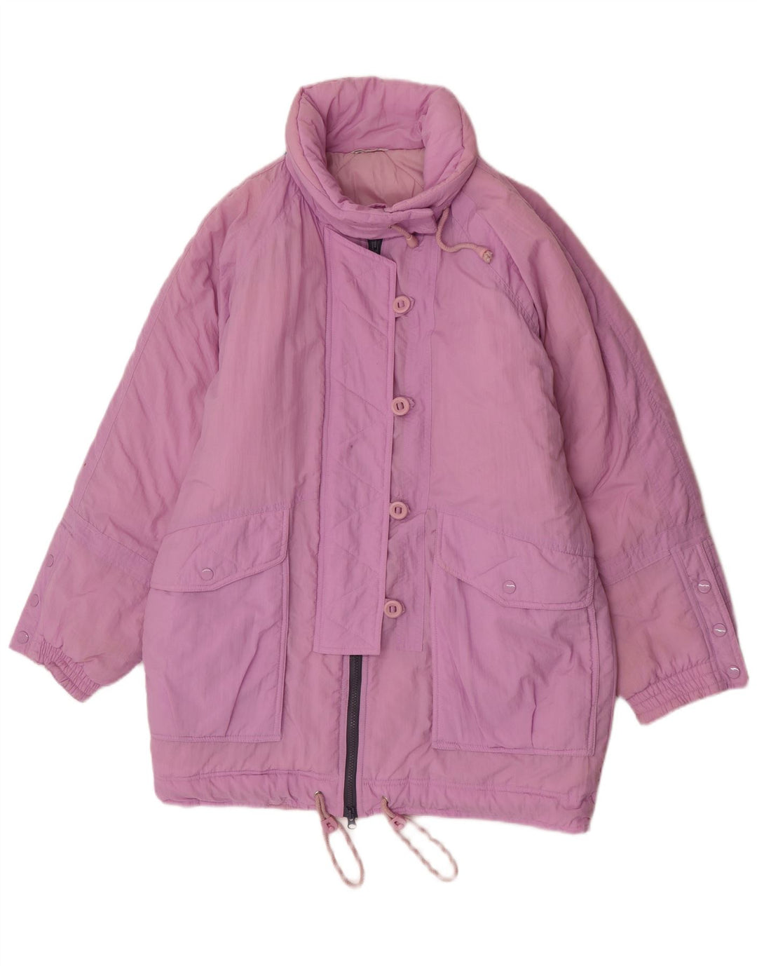 Vintage Womens Oversized Padded Coat EU 38 Medium Purple Polyamide