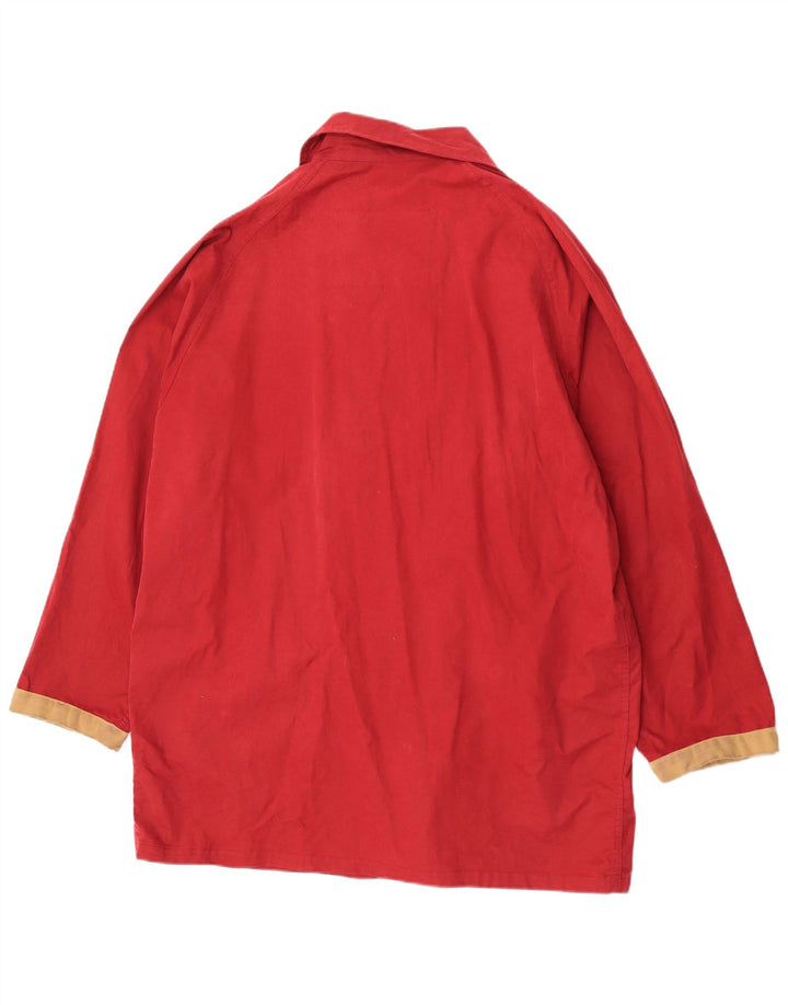 Polbot Womens Oversized Utility Jacket UK 18 XL Red Colourblock Cotton
