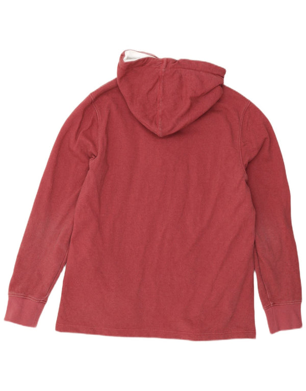 Crew Clothing Mens Zip Neck Hoodie Jumper Medium Burgundy Cotton