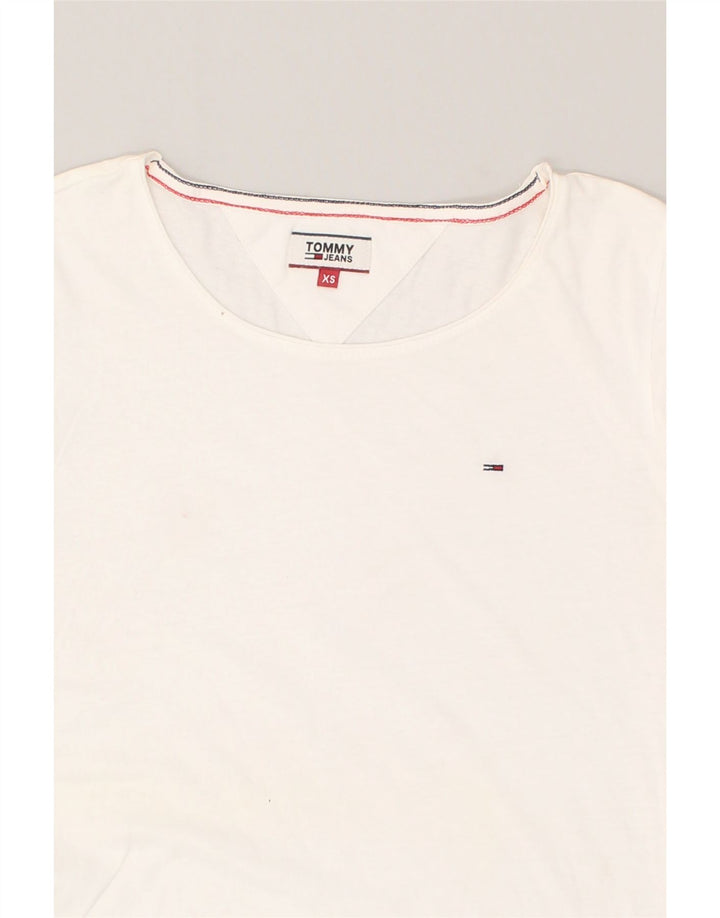 TOMMY HILFIGER Womens Top 3/4 Sleeve UK 6 XS White | Vintage Tommy Hilfiger | Thrift | Second-Hand Tommy Hilfiger | Used Clothing | Messina Hembry 