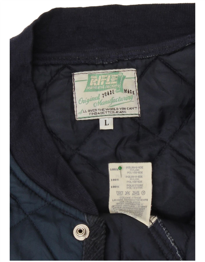 Rifle Mens Quilted Gilet UK 40 Large Navy Blue Polyamide