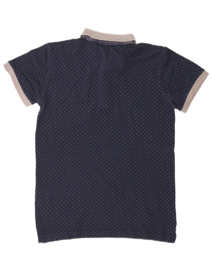 GAS Mens Polo Shirt Small Navy Blue Spotted