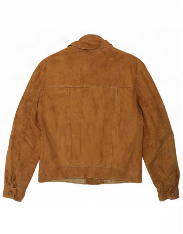 Vintage Womens Suede Jacket UK 14 Medium Brown