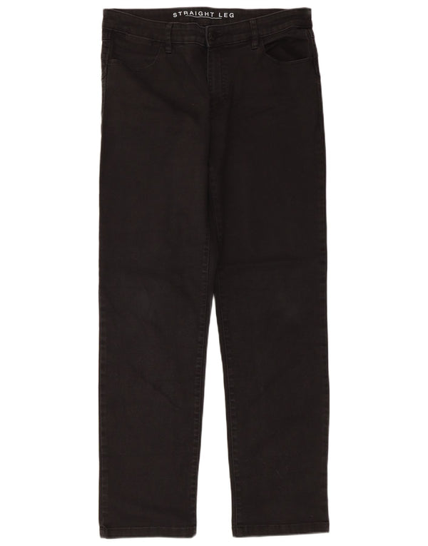 Pantaloni casual dritti da donna Marks & Spencer UK 14 Large W32 L28 Neri