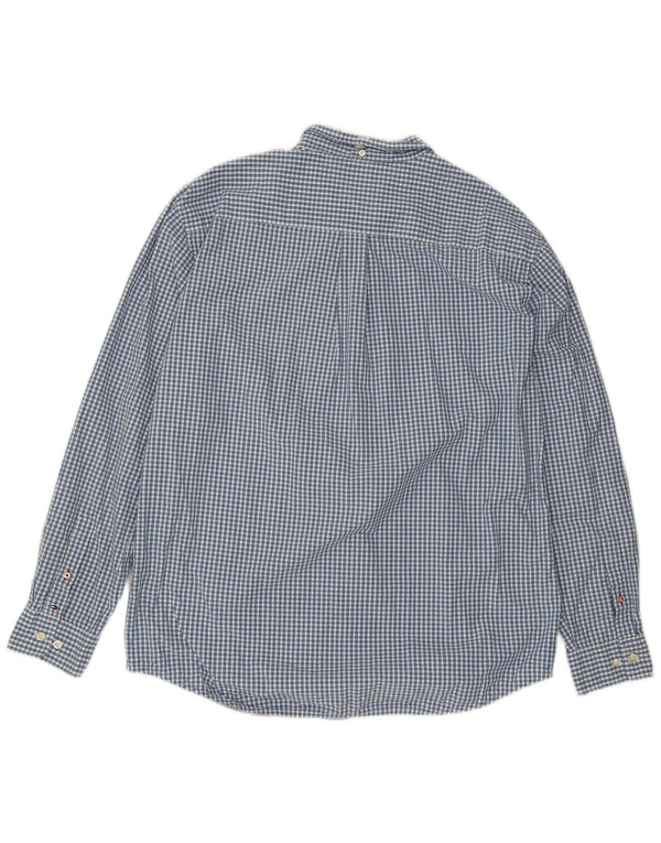 Tommy Hilfiger Mens Classic Fit Shirt XL Blue Gingham Cotton