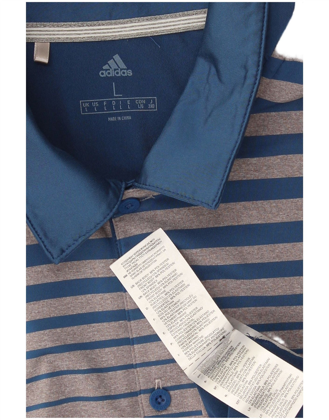 Adidas Herren-Poloshirt, großes graues Colourblock-Polyester