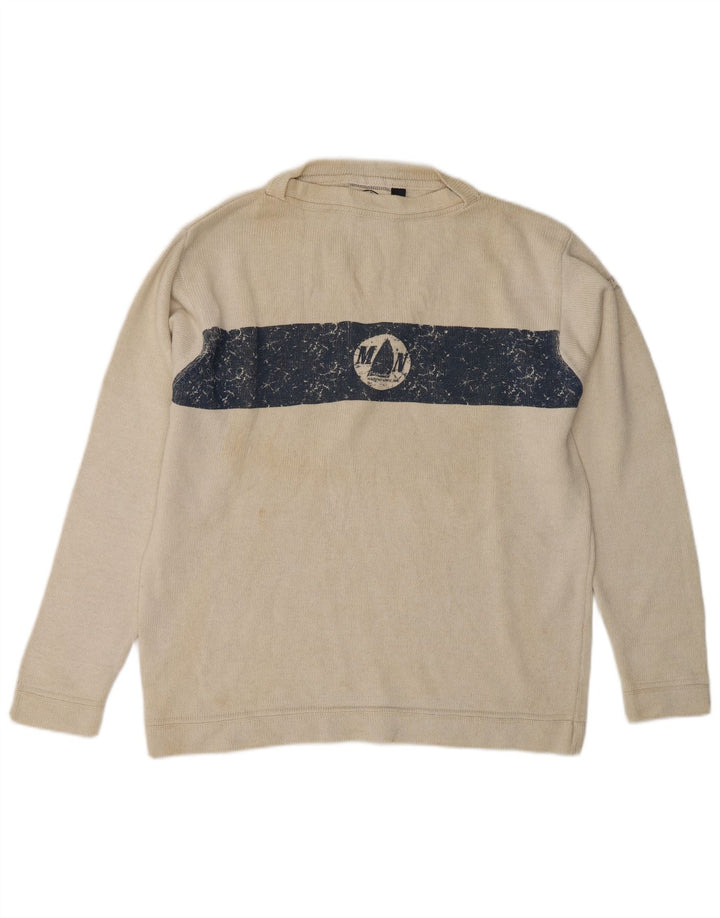 Murphy & Nye Mens Sailmakers Boat Neck Jumper Sweater Small Off White