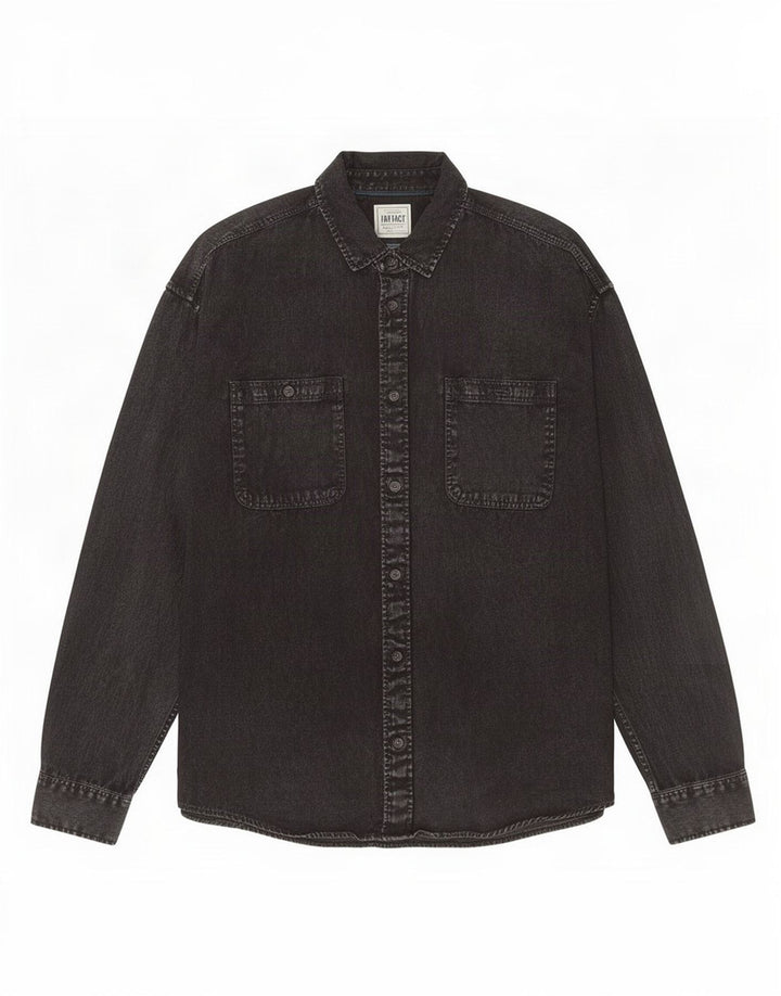 Fat Face Chemise en Jean Homme Large Noir Coton