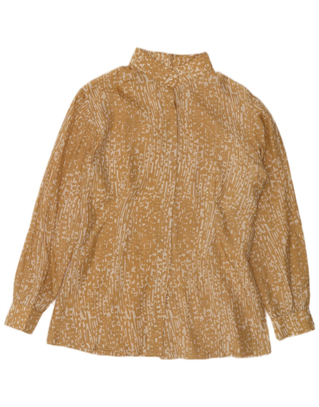 Vintage Womens Shirt Blouse UK 12 Medium Yellow Spotted