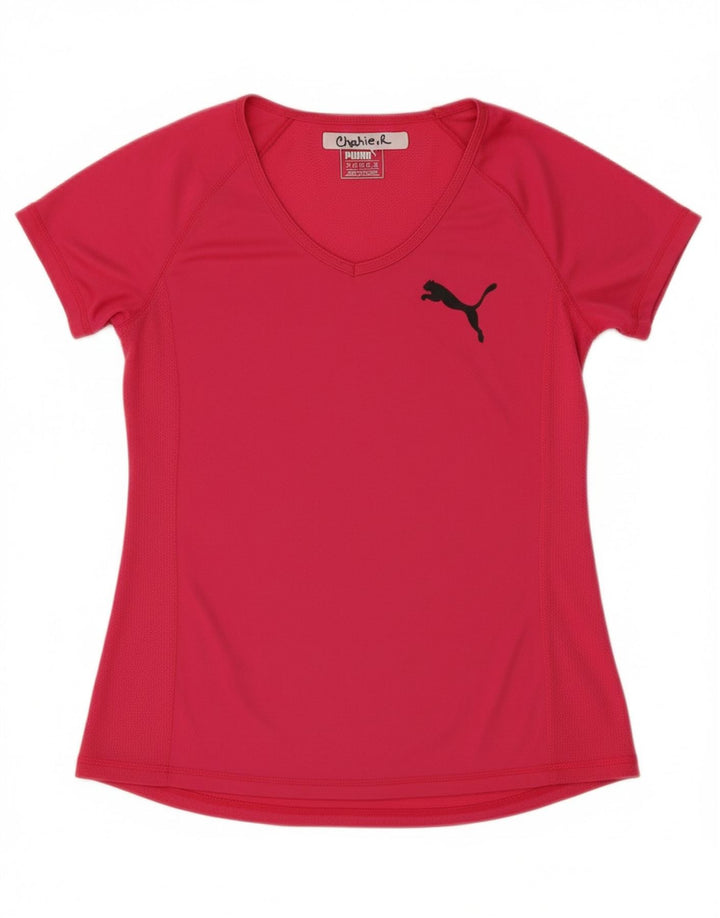 PUMA Womens T-Shirt Top UK 10 Small  Pink Polyester