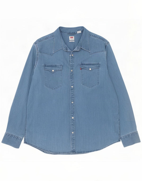 Levi's Camicia di jeans da uomo XL Blu Cotone