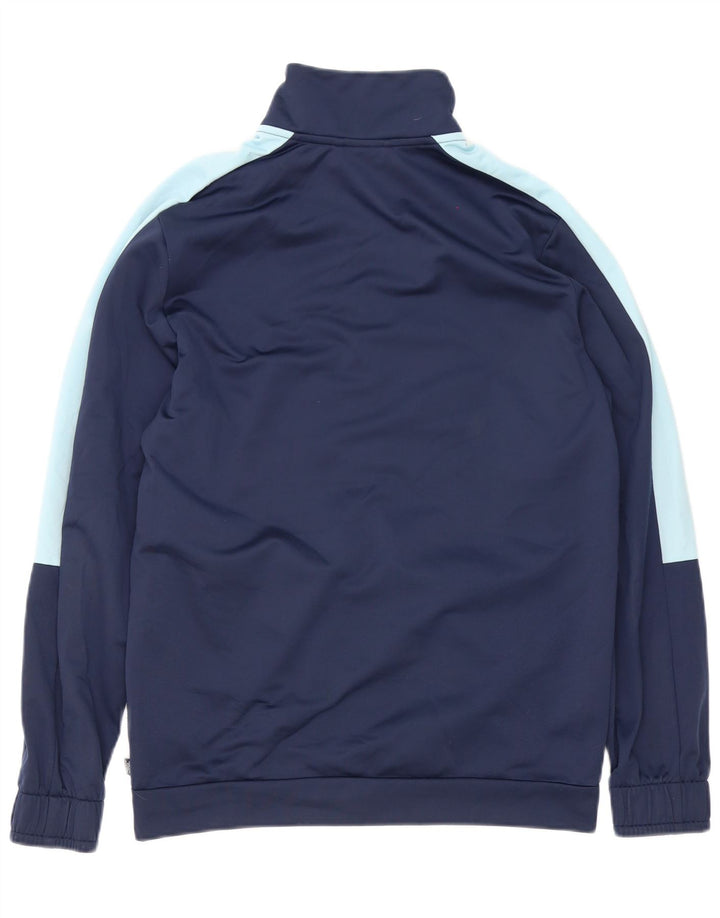 Giacca da ginnastica da uomo Puma Small in poliestere color block blu navy