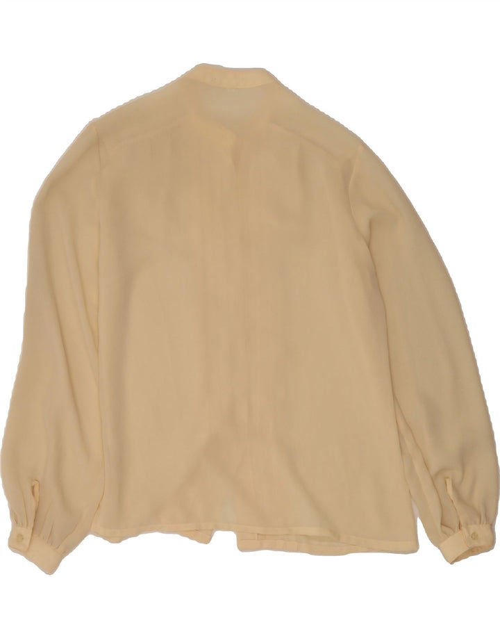 VINTAGE Womens See Through Tuxedo Shirt EU 38 Medium Beige Polyester Vintage Vintage and Second-Hand Vintage from Messina Hembry 