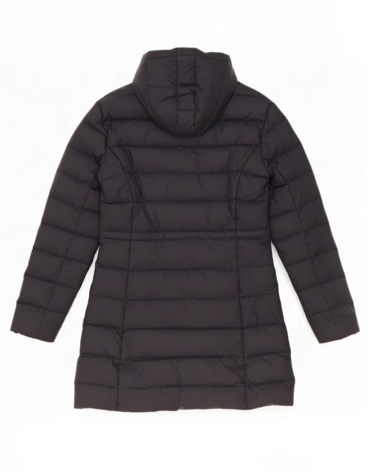 Benetton Mujer Abrigo Acolchado Con Capucha IT 44 Medium Negro Poliéster