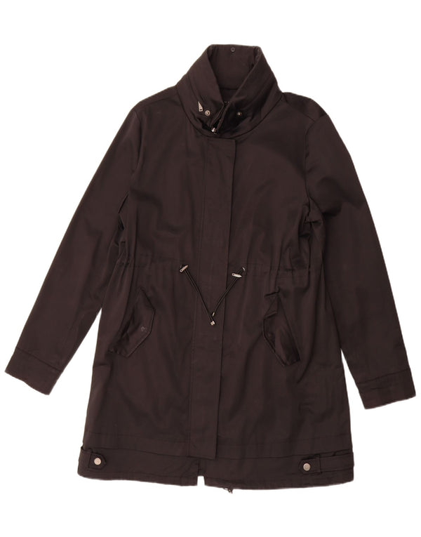 Zara Dame Hooded Parka Jacket UK 14 Medium Black