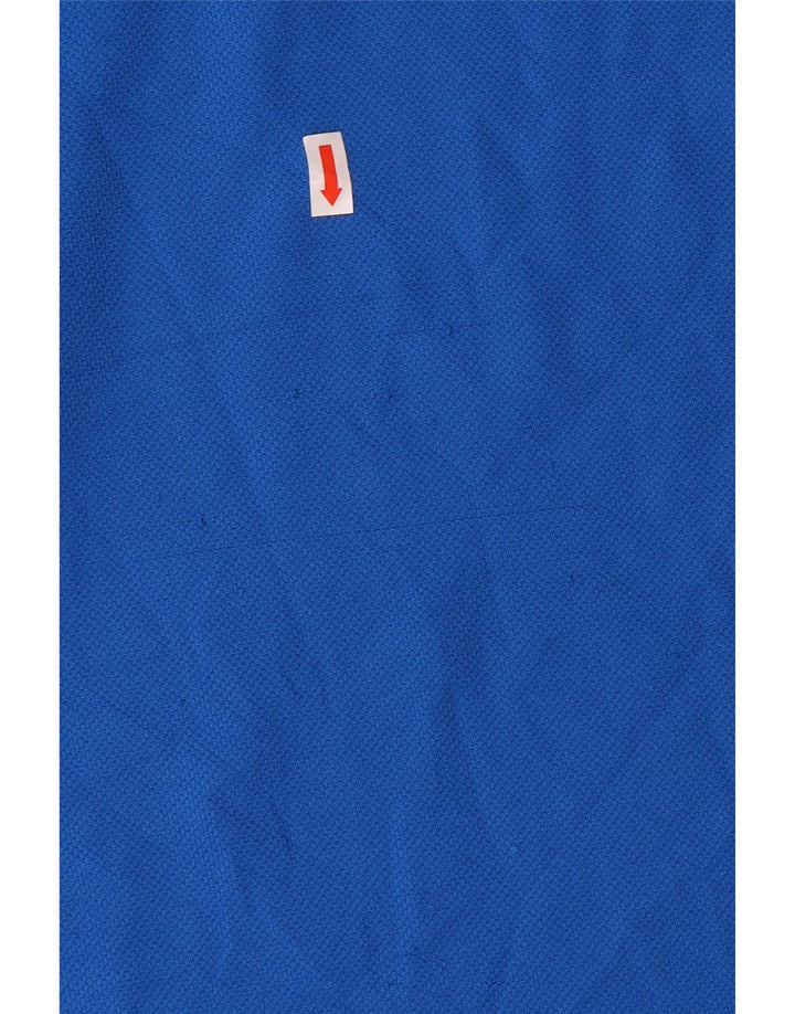 PUMA Mens Graphic Polo Shirt Large Blue Colourblock Polyester