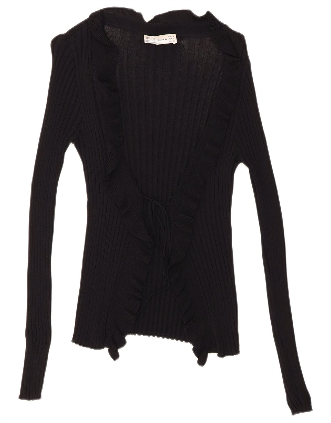 Zara Womens Cardigan Top UK 12 Medium Black