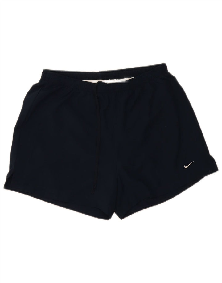 NIKE Womens Dri Fit Sport Shorts US 8/10 Medium  Navy Blue Polyester