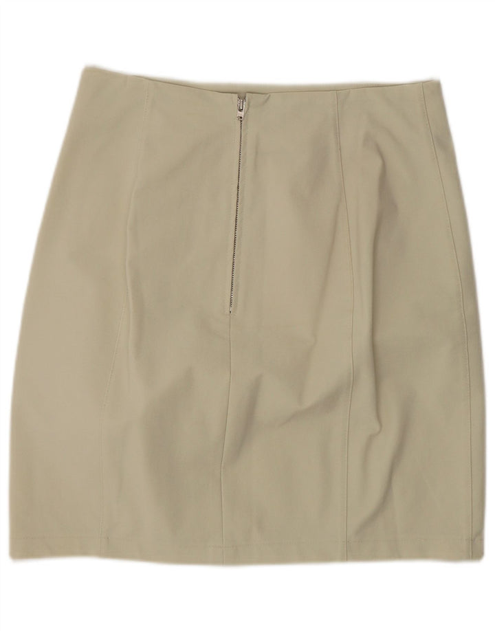 Minigonna vintage da donna grande W30 in poliammide beige