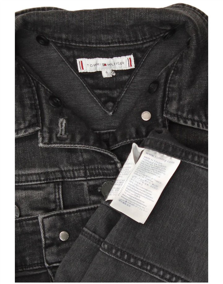 Tommy Hilfiger Chaqueta vaquera corta para mujer US 6 Algodón gris medio