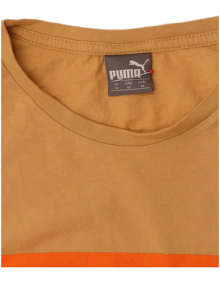 Puma Mens Graphic T-Shirt Top Medium Yellow