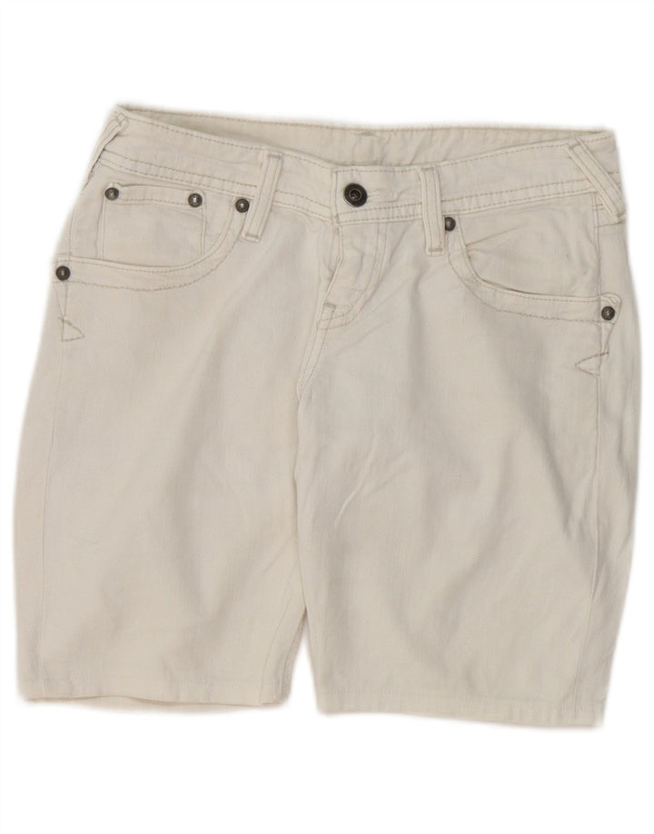 Pantaloncini di jeans da donna LEVI'S W28 cotone bianco medio
