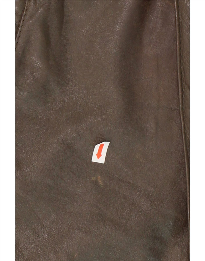 VINTAGE Mens Leather Coat IT 50 Large Brown Leather Vintage Vintage and Second-Hand Vintage from Messina Hembry 