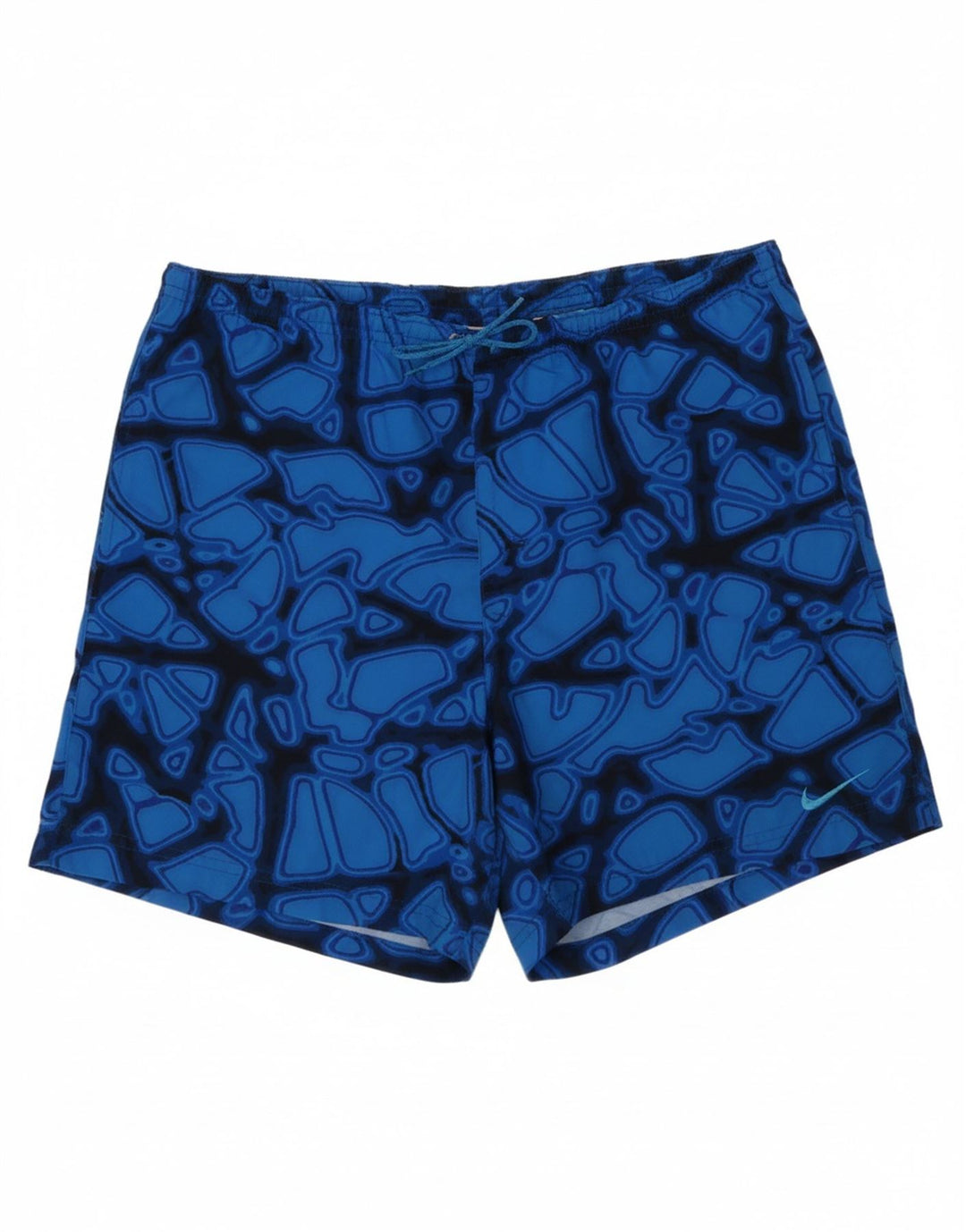 NIKE Womens Abstract Pattern Sport Shorts US 4/6 Small  Blue Polyamide Vintage Nike and Second-Hand Nike from Messina Hembry 