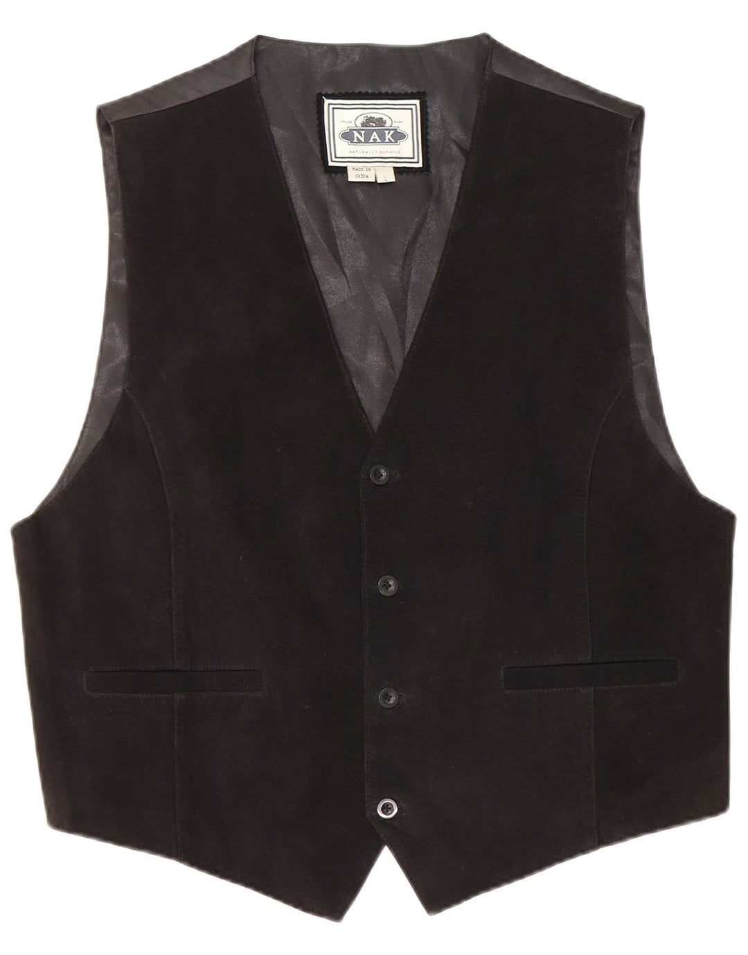 Colete de couro masculino vintage grande preto