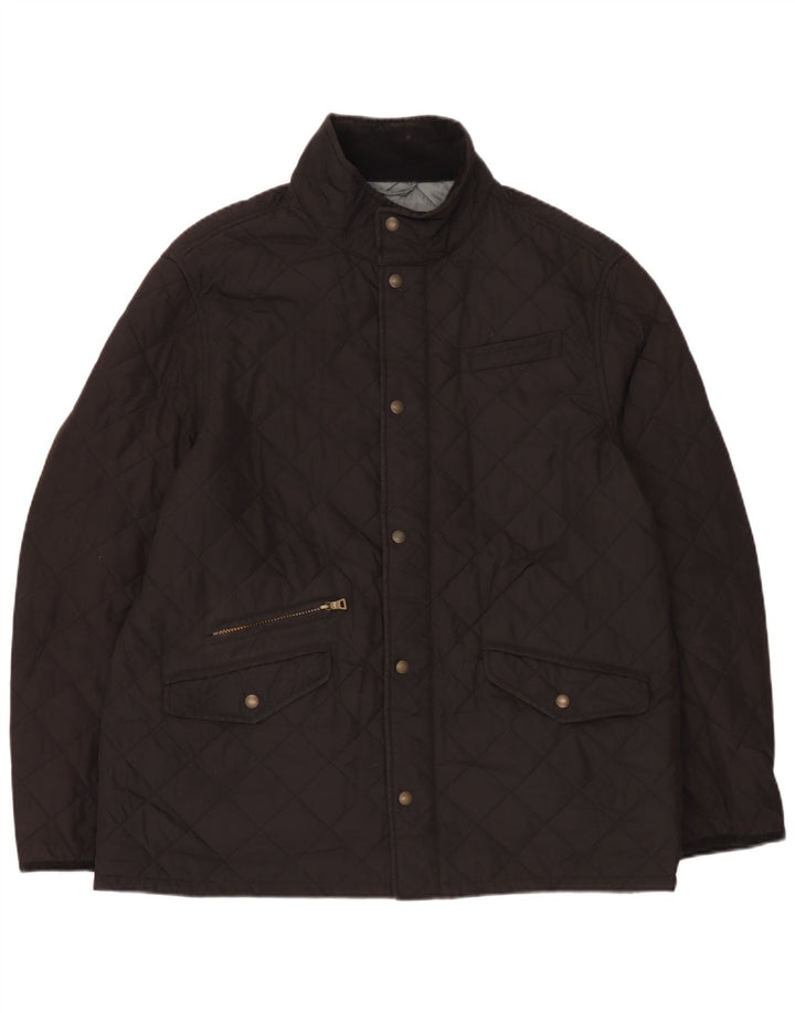 Marks & Spencer Mens Quilted Jacket UK 42 XL Black Polyester