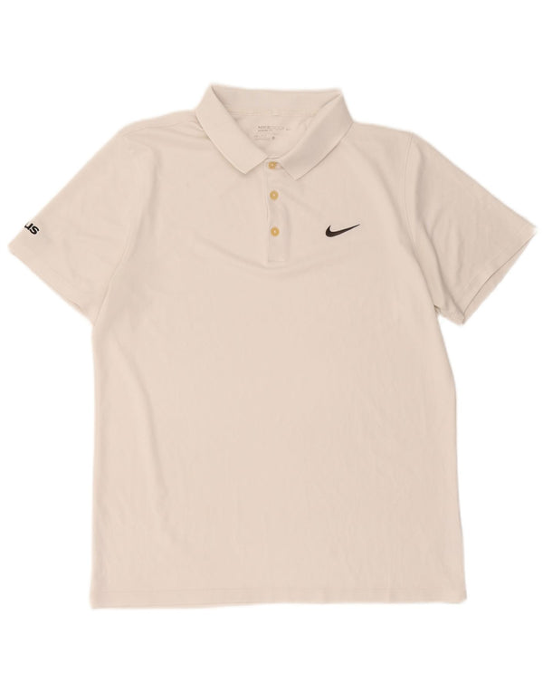 Polo Nike da uomo Dri Fit grande bianca in poliestere