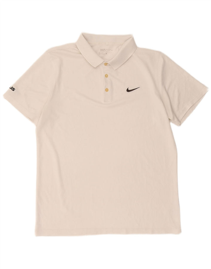 Nike Mens Dri Fit Polo Shirt Large White Polyester
