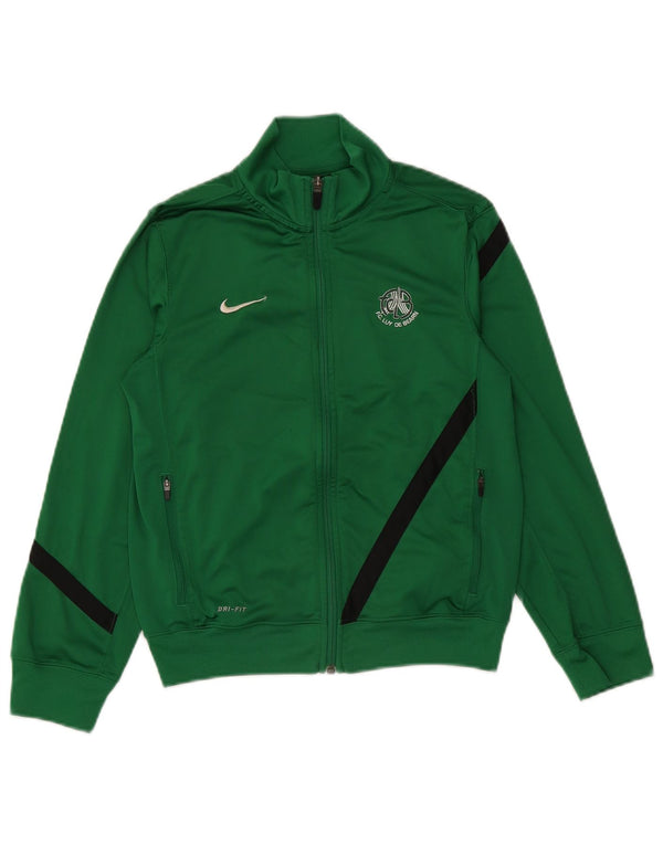 Giacca della tuta da ginnastica Nike da ragazzo Dri Fit 10-11 anni color block verde medio