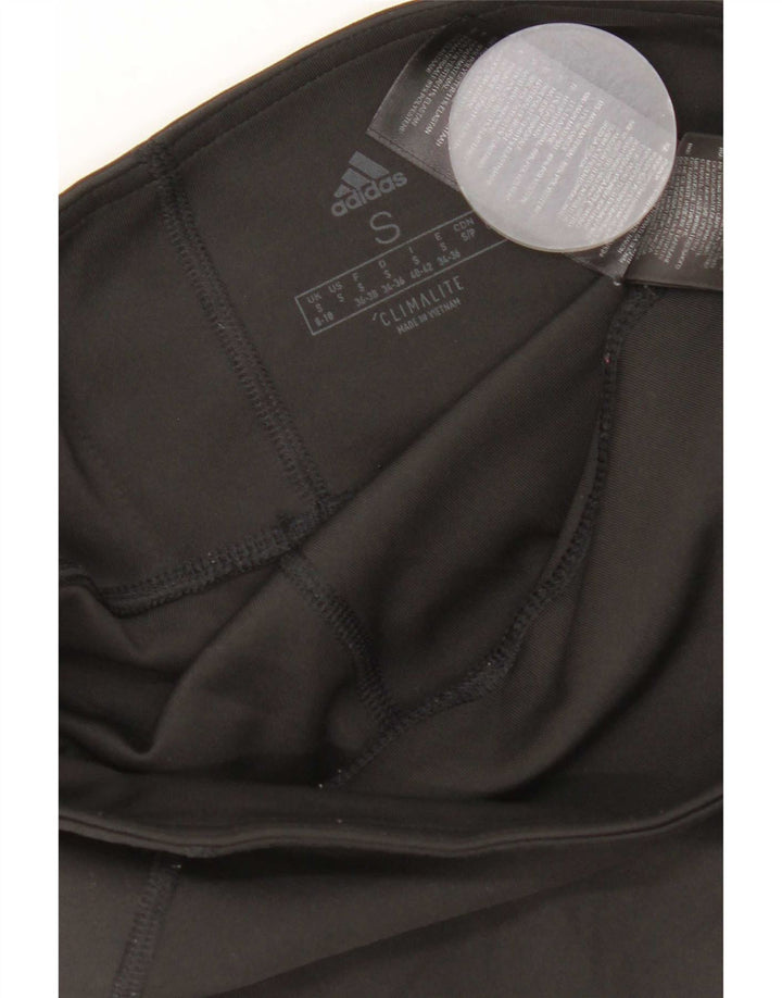 Adidas Womens Climalite Capri Leggings UK 8/10 Small Black Polyester