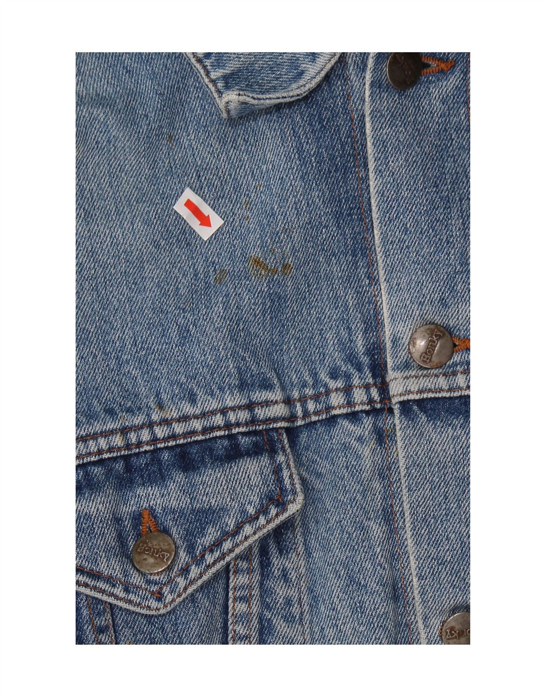 VINTAGE Mens Denim Jacket UK 36 Small Blue Cotton