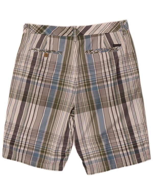Quiksilver Mens Chino Shorts W34 Large Multicoloured Check Cotton