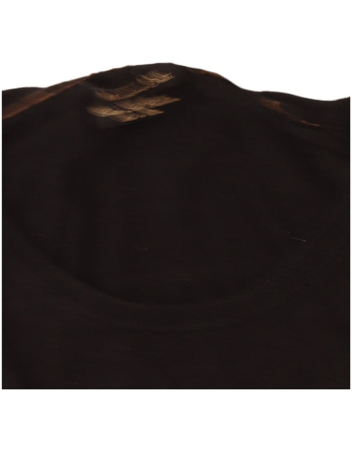 Massimo Dutti Mens Boat Neck Jumper Sweater Small Black Cotton